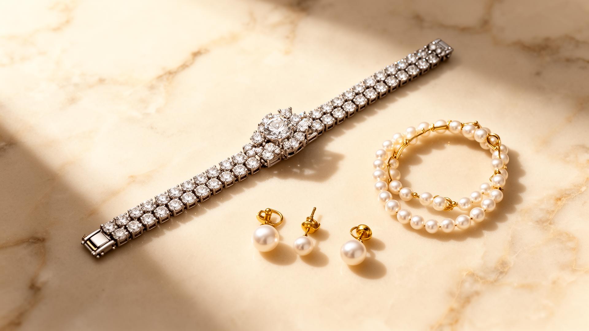 Fine jewelry flat lay